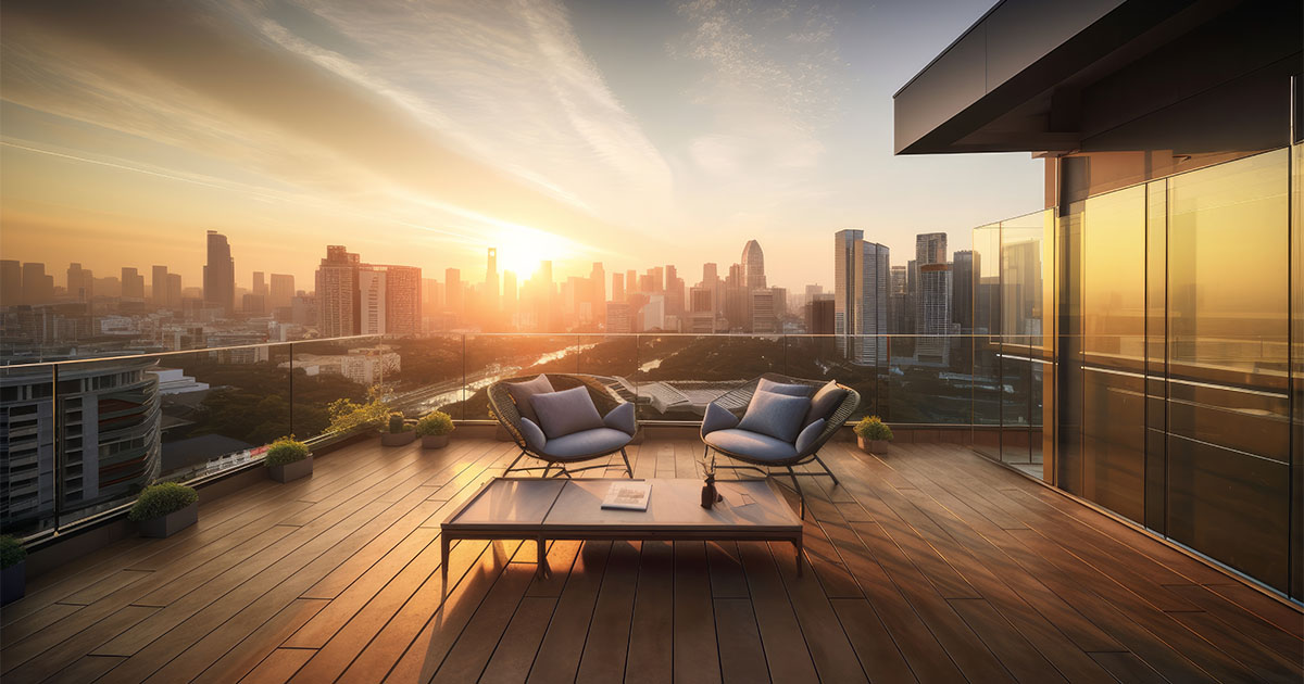 Buying a property with a roof terrace or balcony