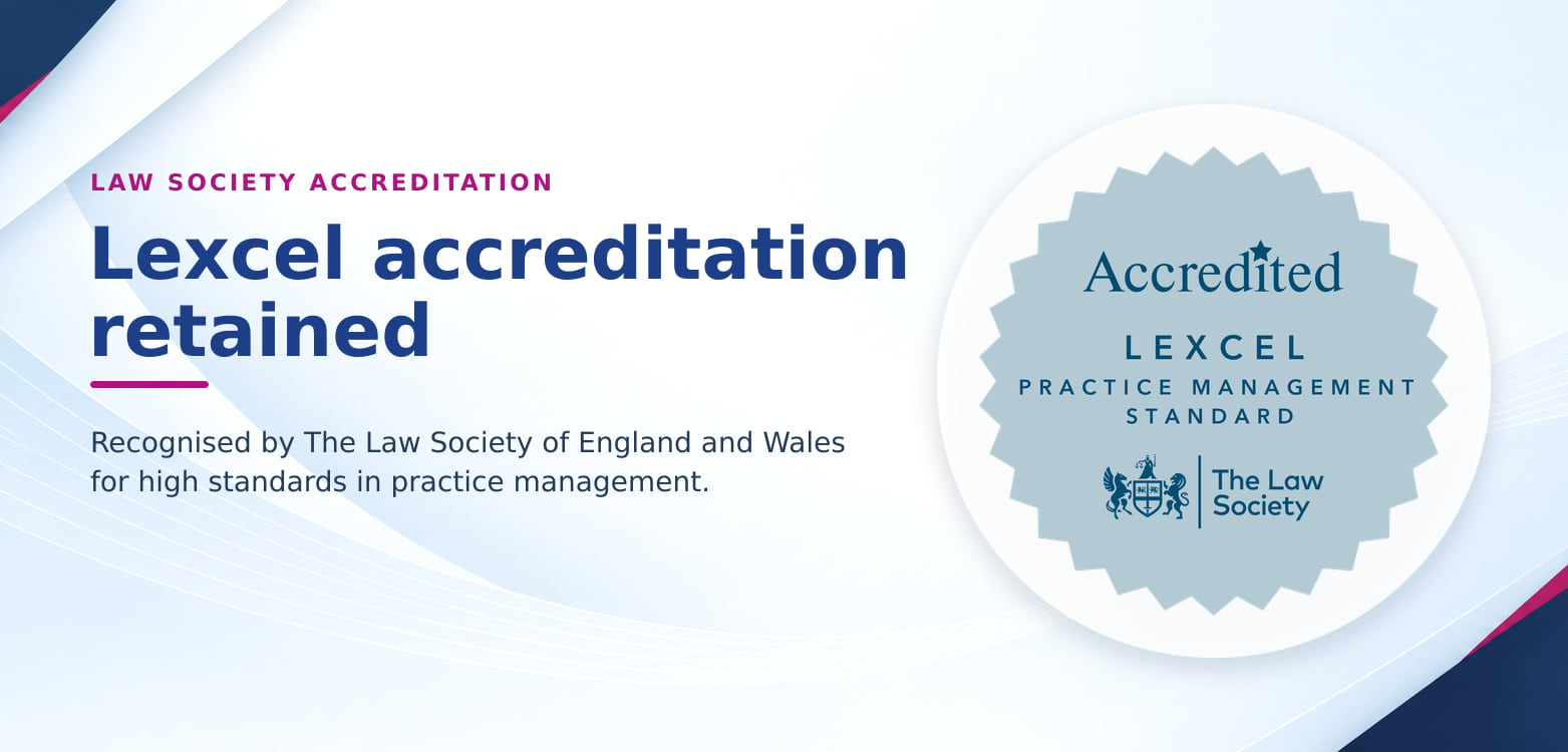 Watkins Solicitors Retains Law Society Lexcel Accreditation Watkins Solicitors Retains Law Society Lexcel Accreditation